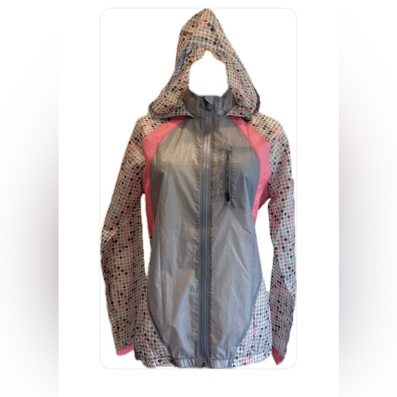 Under Armour NWOT Heat Gear Gray and Pink Hooded Light Windbreaker Jacket SM - Picture 1 of 7